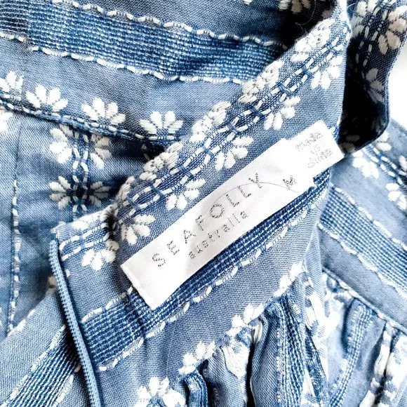 NWOT anthropologie dobby striped jumpsuit blue M - Picture 5 of 10